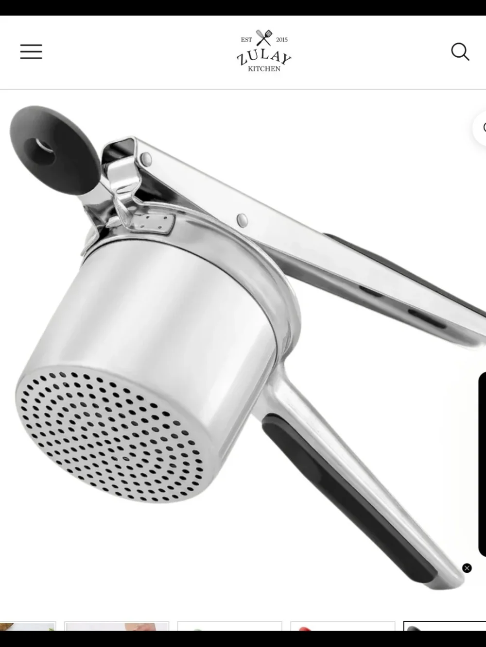 Zulay Stainless Steel Potato Ricer
